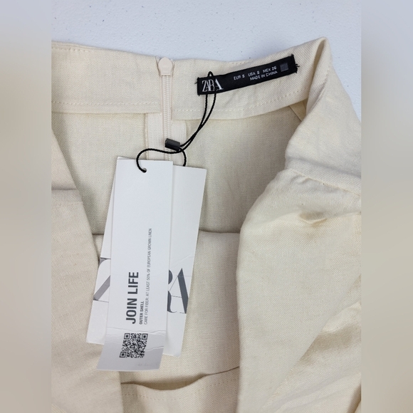 Zara Linen Capiz Shell mini boho beachy Women's Skirt Size S - Picture 6 of 16